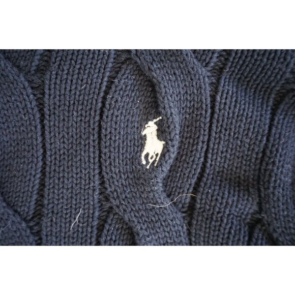 Polo Ralph Lauren Women's Navy Blue Cable Knit Sweater – Size S - Picture 2 of 6